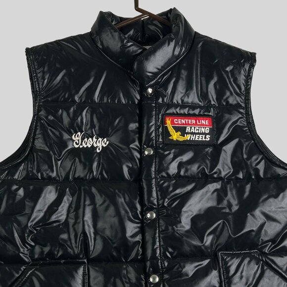 Vintage Center Line‎ Racing Apparel Puffer Vest X-Large Nylon/Polyester Black - Picture 12 of 13